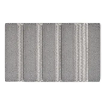 19" Set of Four Gray And White Striped Cotton Placemats