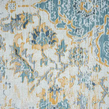 5' X 7' Blue and Ivory Medallion Stain Resistant Indoor Outdoor Area Rug