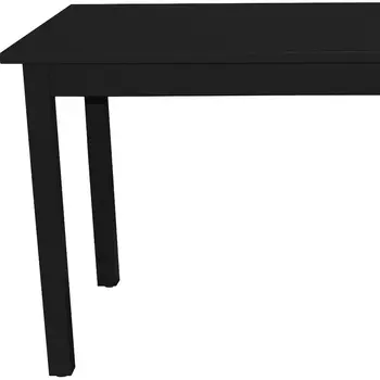 60" Black Solid Wood Dining Table