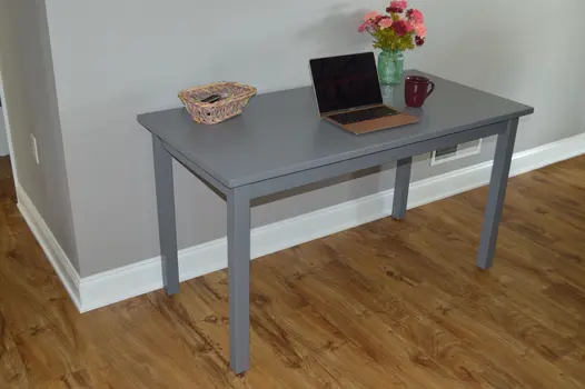 60" Gray Solid Wood Dining Table