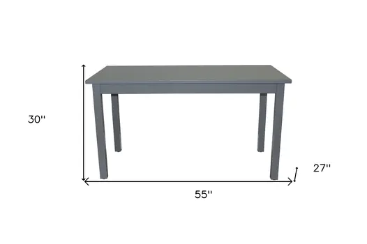 60" Gray Solid Wood Dining Table