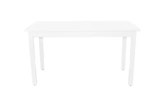 60" White Solid Wood Dining Table