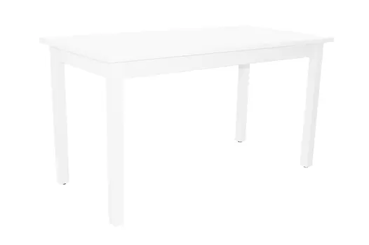 60" White Solid Wood Dining Table
