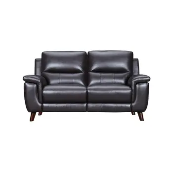 Three Piece Indoor Brown Leather Six Person Seating Set