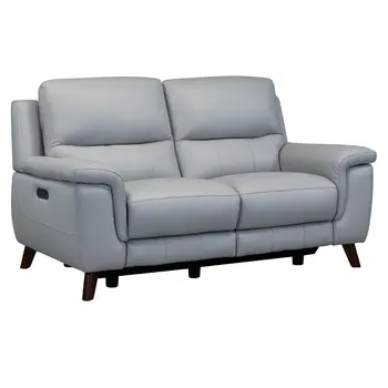 Three Piece Indoor Gray Leather Six Person Seating Set