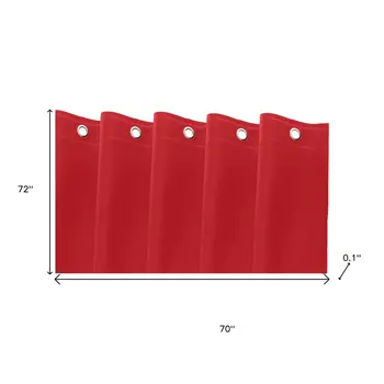 72" Red Vinyl Shower Curtain Liner