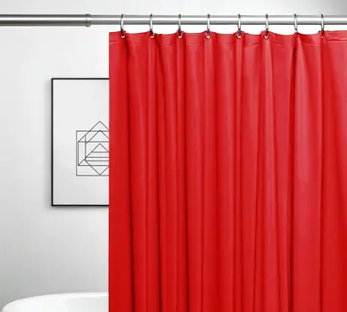72" Red Vinyl Shower Curtain Liner