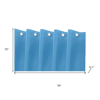 72" Sky Blue Vinyl Shower Curtain Liner
