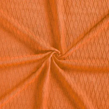 Queen Burnt Orange Cotton Woven Geometric Blanket