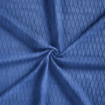 Twin Blue Cotton Woven Geometric Blanket