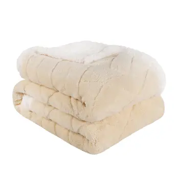 50" X 60" Cream Fleece Woven Geometric Plush Throw Blanket
