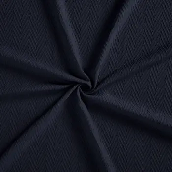 California King Navy Blue Cotton Woven Chevron Blanket