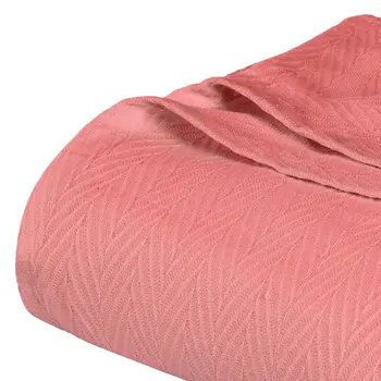 50" X 60" Coral Cotton Woven Chevron Throw Blanket