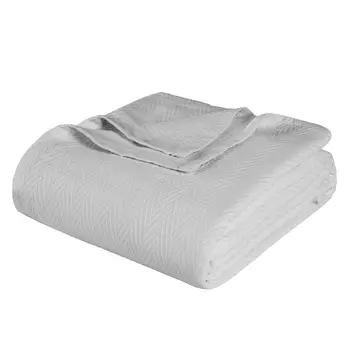 50" X 60" Silver Cotton Woven Chevron Throw Blanket
