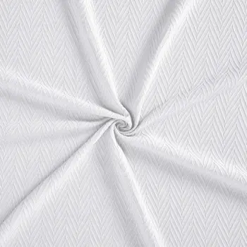 50" X 60" White Cotton Woven Chevron Throw Blanket
