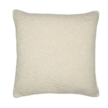 20" Ivory Throw Pillow With Shag