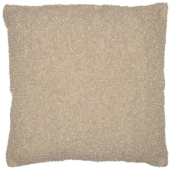 20" Taupe Throw Pillow With Shag