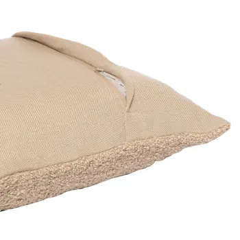 20" Taupe Throw Pillow With Shag