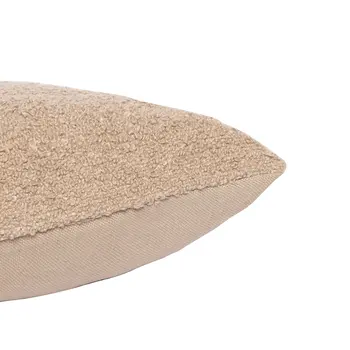 20" Taupe Throw Pillow With Shag
