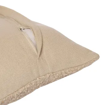 20" Beige Throw Pillow With Shag