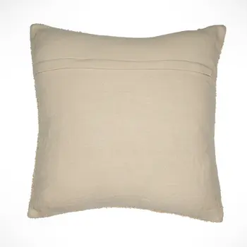 20" Beige Throw Pillow With Shag