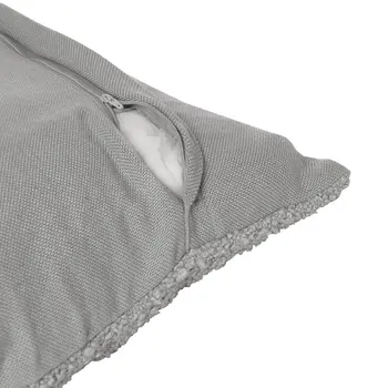 20" Gray Throw Pillow With Shag