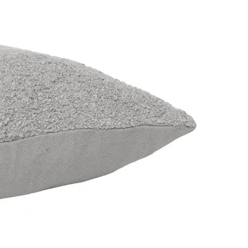 20" Gray Throw Pillow With Shag