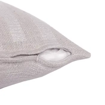 24" Ivory Cotton Blend Throw Pillow with Embroidery