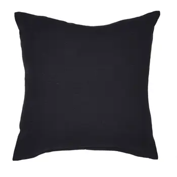 24" Beige and Black Geometric Cotton Blend Throw Pillow With Embroidery