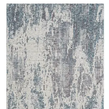 8' Gray And Ivory Abstract Runner Rug