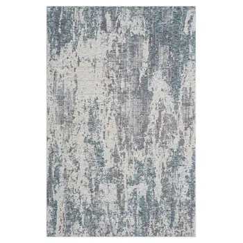 5' X 8' Gray and Ivory Abstract Area Rug