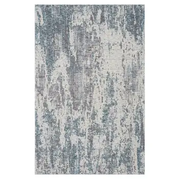 5' X 8' Gray and Ivory Abstract Area Rug
