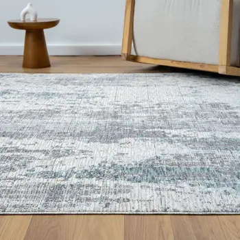 9' X 12' Gray and Ivory Abstract Area Rug