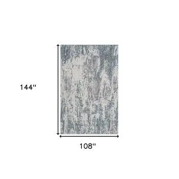9' X 12' Gray and Ivory Abstract Area Rug