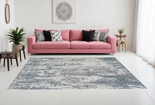 10' X 14' Gray and Ivory Abstract Area Rug