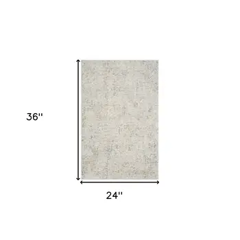 2' X 3' Ivory and Gray Abstract Area Rug