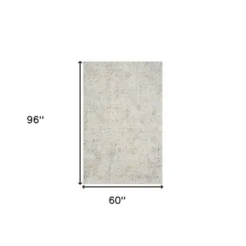 5' X 8' Ivory and Gray Abstract Area Rug