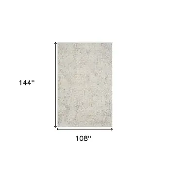 9' X 12' Ivory and Gray Abstract Area Rug