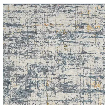 8' X 10' Blue and Ivory Abstract Area Rug