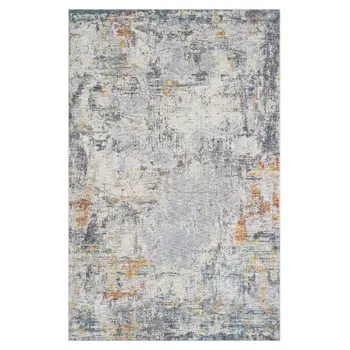 5' X 8' Gray and Ivory Abstract Area Rug