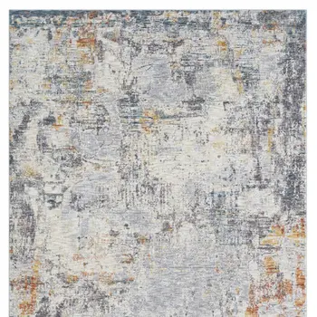 5' X 8' Gray and Ivory Abstract Area Rug