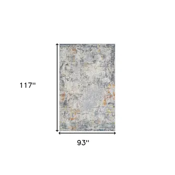 8' X 10' Gray and Ivory Abstract Area Rug