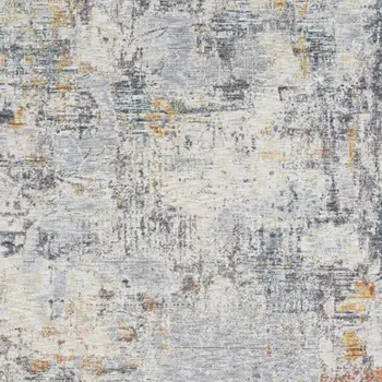 9' X 12' Gray and Ivory Abstract Area Rug