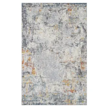 9' X 12' Gray and Ivory Abstract Area Rug
