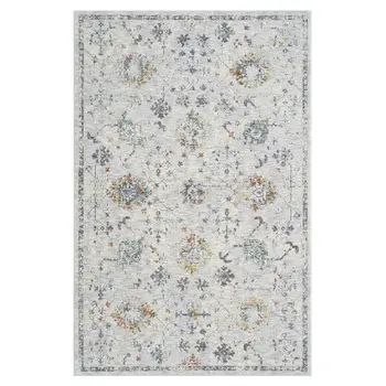 2' X 3' Ivory and Blue Floral Area Rug