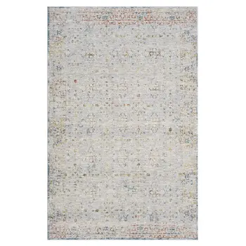 8' X 10' Ivory and Blue Floral Area Rug