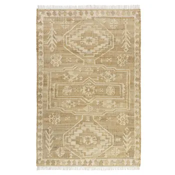 2' X 3' Brown Jute Medallion Hand Woven Area Rug