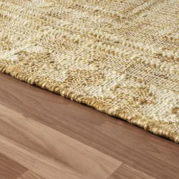 2' X 3' Brown Jute Medallion Hand Woven Area Rug