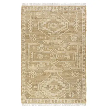 2' X 3' Brown Jute Medallion Hand Woven Area Rug