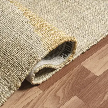 8' Natural And Ivory Jute Abstract Hand Woven Runner Rug